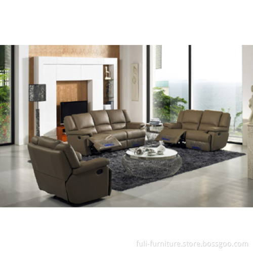 New Genuine Top Grain Cow leather Recliner Sofa sets functional
